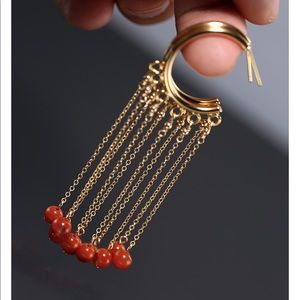 Tassel Earrings Yellow 14K Gold Long Earrings